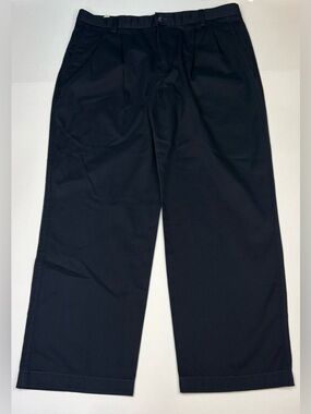 Dockers Recode Vintage Men 40x30 Dress Pants Navy Pleated Front Cotton Preppy